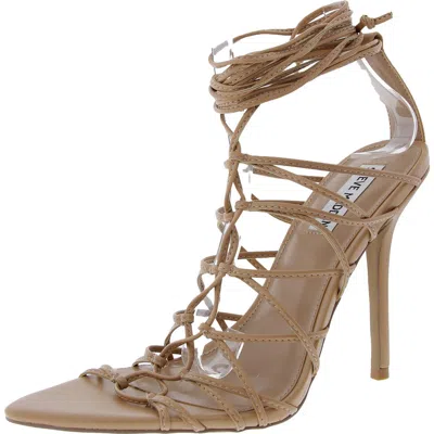 Steve Madden Sonyah Womens Strappy Faux Leather Lace-up In Multi