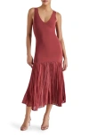 Steve Madden Sorella Sleeveless Drop Waist Midi Dress In Red