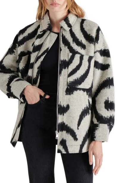Steve Madden Sorrel Brushed Jacquard Jacket In Off White