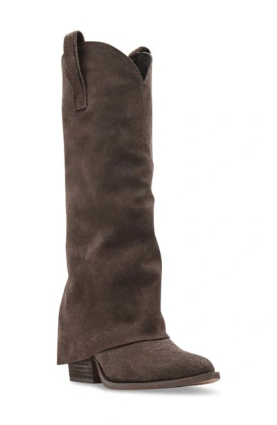 Steve Madden Sorvino Western Boot In Taupe Suede
