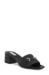 Steve Madden Splendid Bit Slide Sandal In Black Raffia