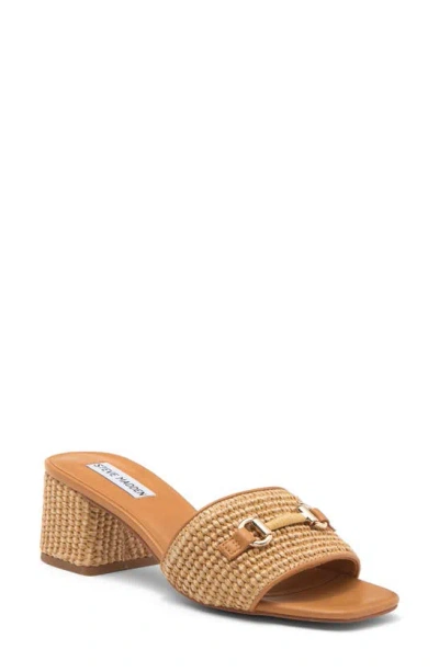 Steve Madden Splendid Bit Slide Sandal In Tan Raffia