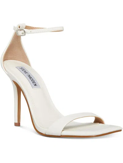 Steve Madden Spree Womens Buckle Ankle Strap Dress Sandals In White