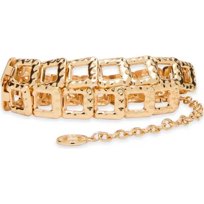 Steve Madden Square Ring Chain Belt In Gold