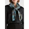 Steve Madden Square Satin Scarf In Black