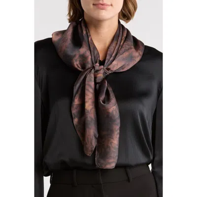 Steve Madden Square Satin Scarf In Brown