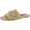 Steve Madden Jessica Rich X  Starlight Raffia Slide Sandals In Multi