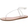 Steve Madden Starr Womens Adjustable Faux Leather Ankle Strap In White