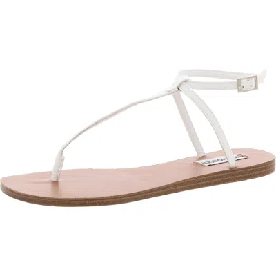 Steve Madden Starr Womens Adjustable Faux Leather Ankle Strap In White