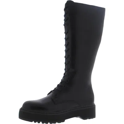 Steve Madden Static Womens Faux Leather Tall Knee-high Boots In Black