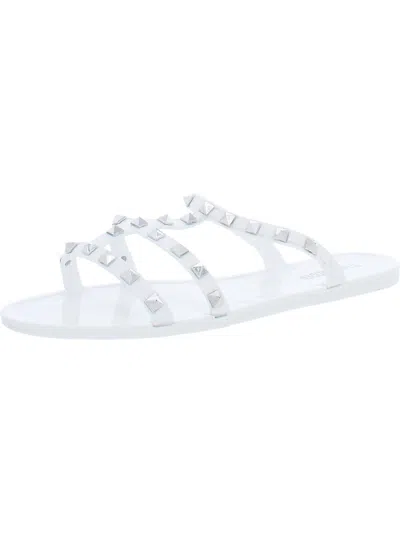 Steve Madden Steer Womens Studded Gummy Gladiator Sandals In White