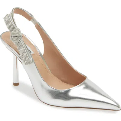 Steve Madden Stefani Metallic Slingback Pump In Silver