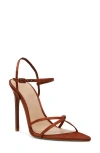 Steve Madden Stellina Ankle Strap Sandal In Brown Satin