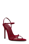 Steve Madden Stellina Ankle Strap Sandal In Red Satin