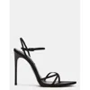 Steve Madden Stellina Womens Strappy Leather Ankle Strap In Black