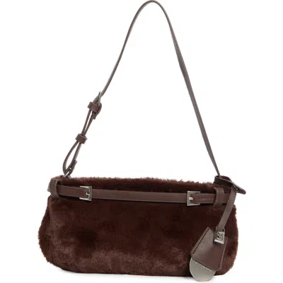 Steve Madden Storm Faux Fur Shoulder Bag In Brown