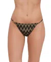 Steve Madden Strap Side Bikini With Gold Beads Bottom In Multi
