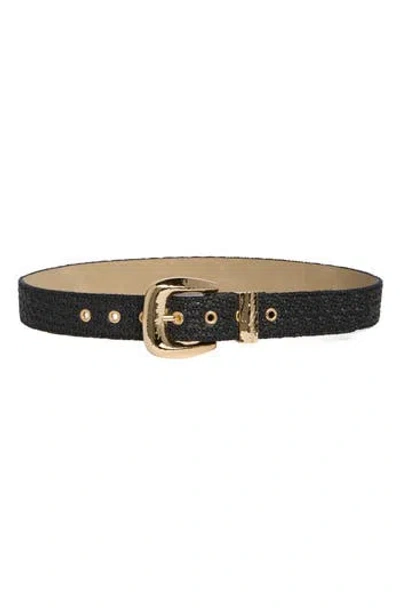 Steve Madden Straw Belt In Neutral