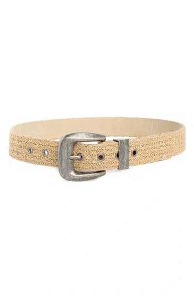 Steve Madden Straw Belt In Gold