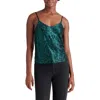 Steve Madden Stretch Sequin Camisole In Deep Teal