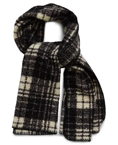Steve Madden Stripe Plaid Scarf In Black