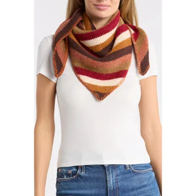 Steve Madden Striped Triangle Scarf In Dk Rust