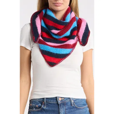 Steve Madden Striped Triangle Scarf In Pink