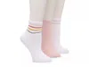 Steve Madden Stripes & Solid Ankle Socks 3 Pack In White