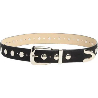Steve Madden Studded Faux Suede Belt In Black