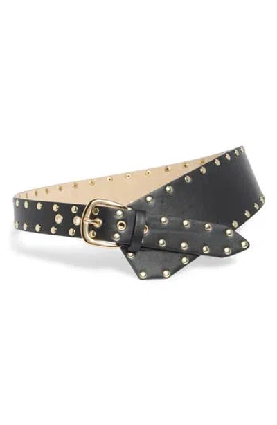 Steve Madden Studded Tapered Belt In Black
