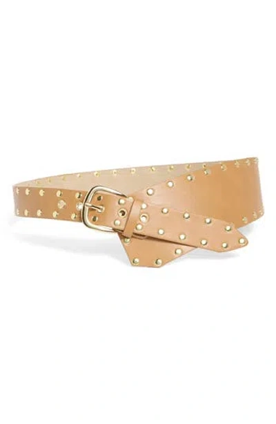 Steve Madden Studded Tapered Belt In Brown