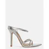 Steve Madden Stunner Womens Strappy Patent Heels In Silver