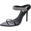 Steve Madden Stunning Womens Rhinestone Patent Leather Slide In Multi
