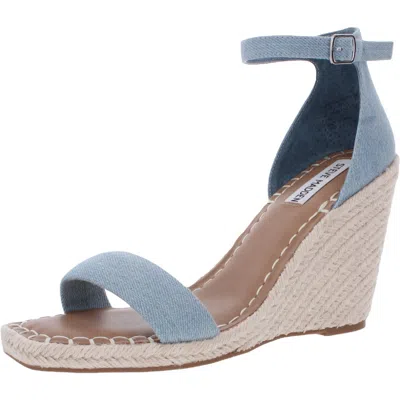 Steve Madden Submit Womens Denim Ankle Strap Espadrilles In Multi