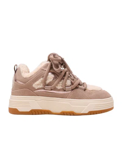 Steve Madden Suede Platform Sneakers In Neutral