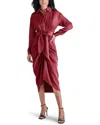 Steve Madden Sula Long Sleeve Shirtdress In Red