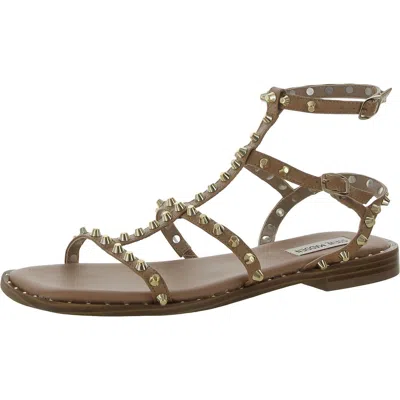 Steve Madden Sunnie Womens Faux Leather Studded Slingback Sandals In Multi