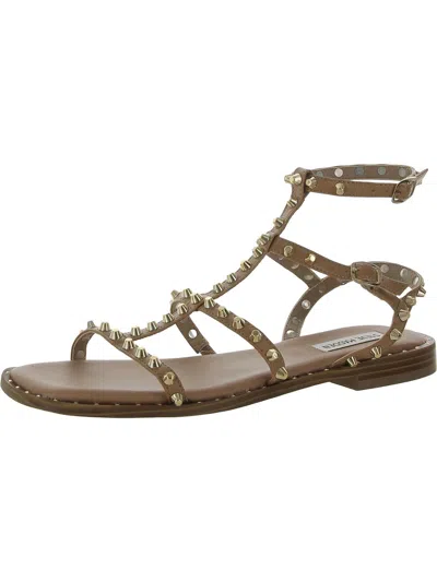 Steve Madden Sunnie Womens Faux Leather Studded Slingback Sandals In Multi