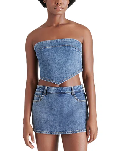 Steve Madden Suri Denim Bandana Top In Blue Denim