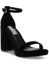 Steve Madden Susan Womens Solid Ankle Strap Heels In Black