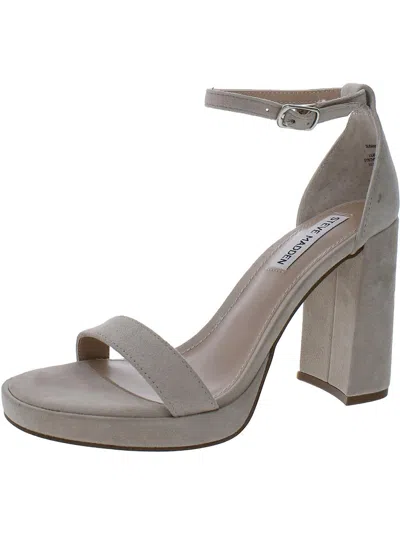 Steve Madden Susan Womens Solid Ankle Strap Heels In Grey