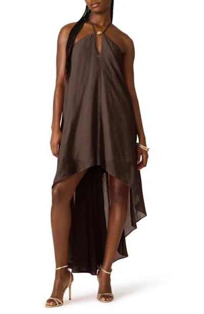 Steve Madden Suzanne High-low Dress In Brown