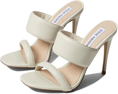 Steve Madden Swan Sandals Womens Bone Leather Slip On Stiletto Heel Jobb800 In White