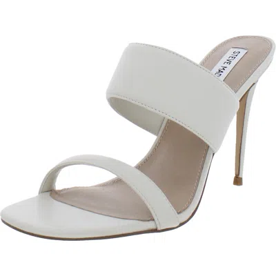 Steve Madden Swan Womens Faux Leather Slip On Heels In Beige
