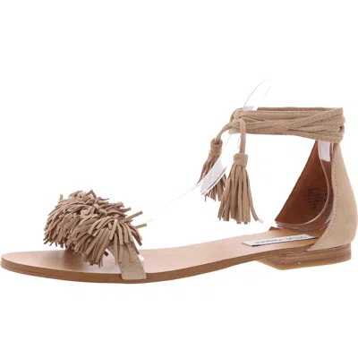 Steve Madden Sweetyy Womens Open Toe Fringe Flat Sandals In Multi