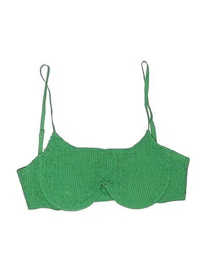 Pre-owned Steve Madden Swimsuit Top Green Strapless Neckline Swimwear