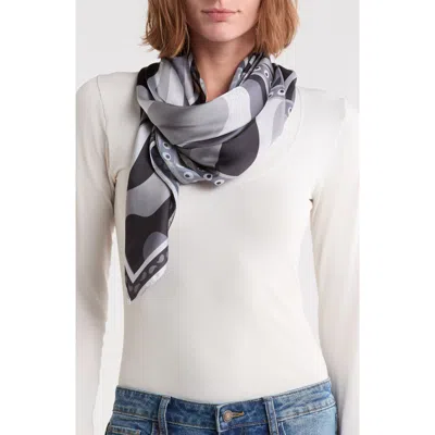 Steve Madden Swirly Girly Satin Scarf In Black Multi
