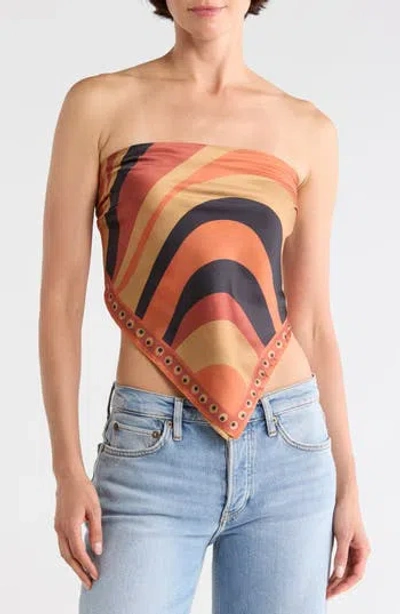 Steve Madden Swirly Girly Satin Scarf In Brown