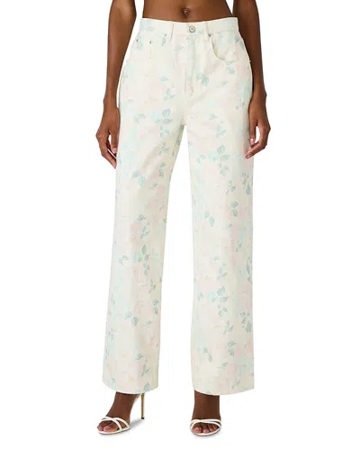 Steve Madden Sydnee High Rise Wide Leg Jeans In Peach Beige In White