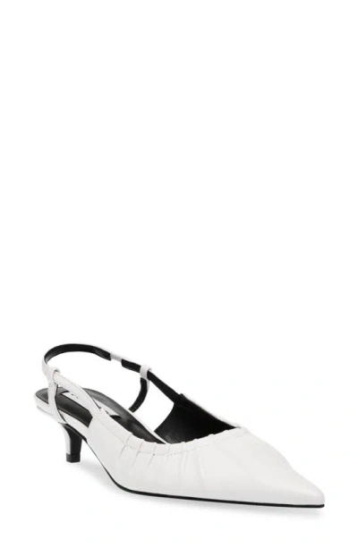 Steve Madden Syrie Sling Back In White Leather